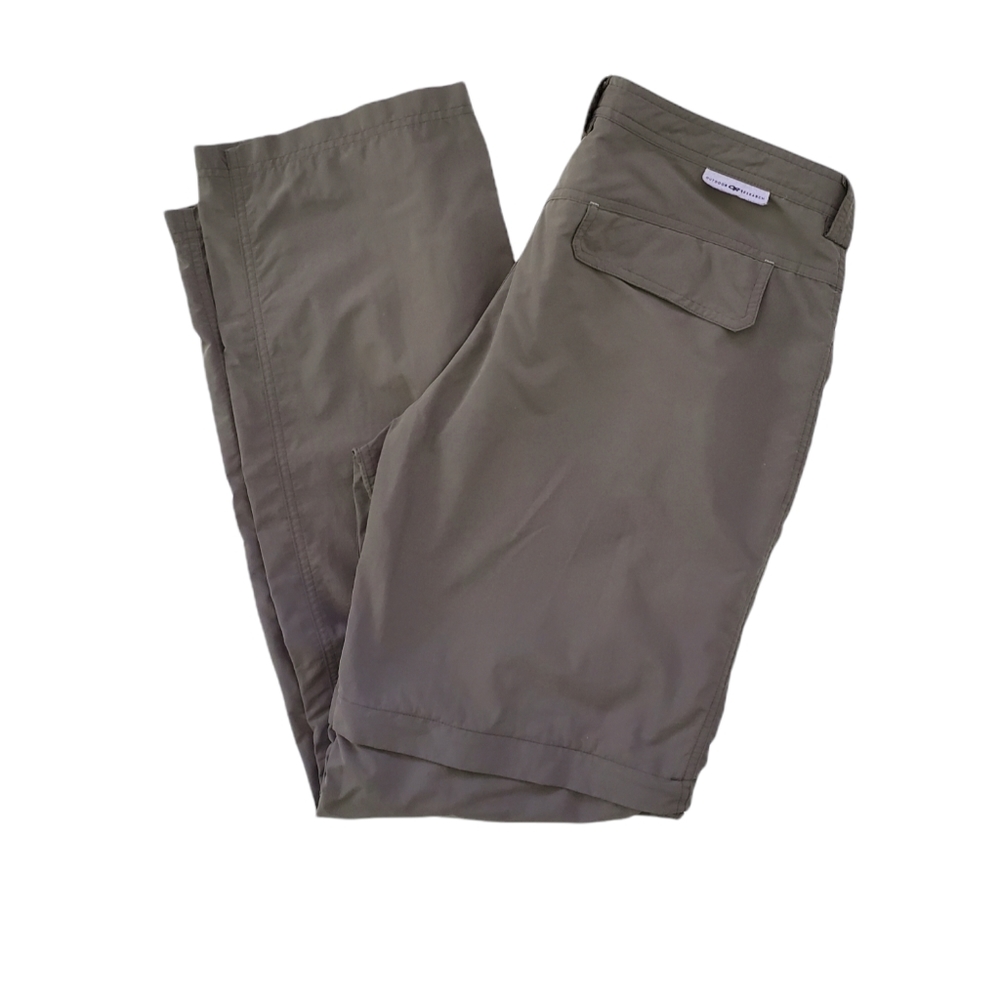 Outdoor Research Convertible Lightweight Hiking Brown Khaki Nylon Pants Sz L